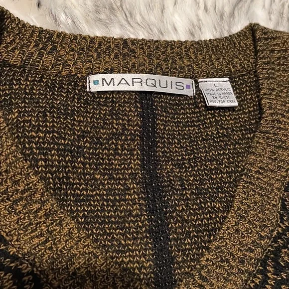 📺 VINTAGE Men’s 90’s V-neck Knit Sweater, Large - Picture 4 of 6